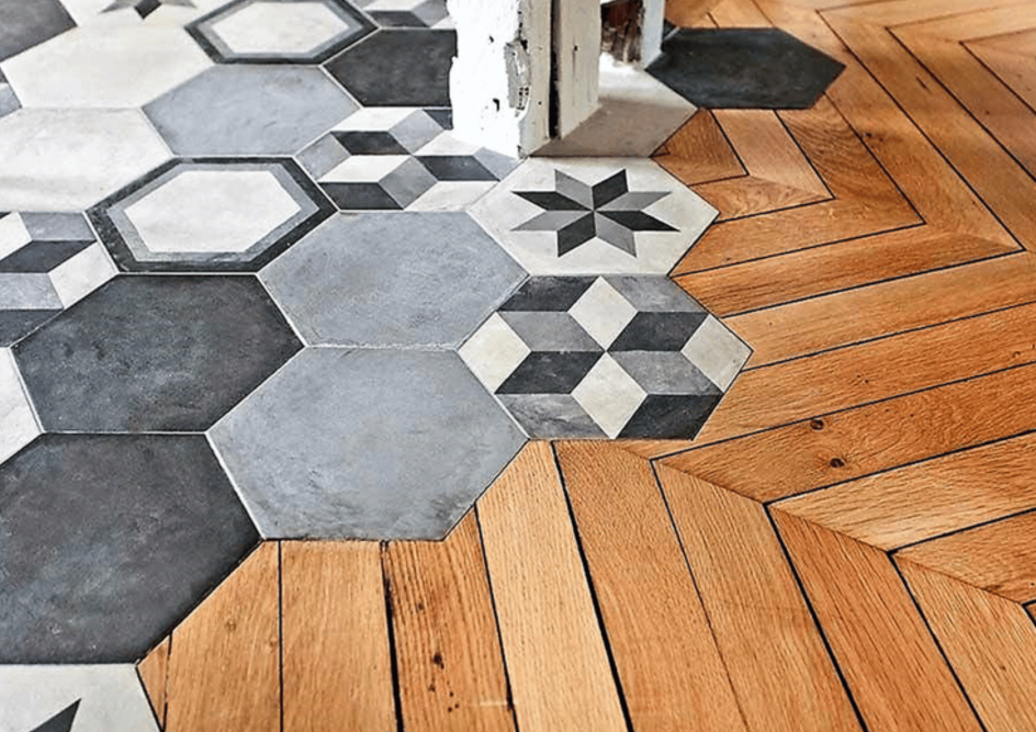 Mosaïque au sol à Amiens.